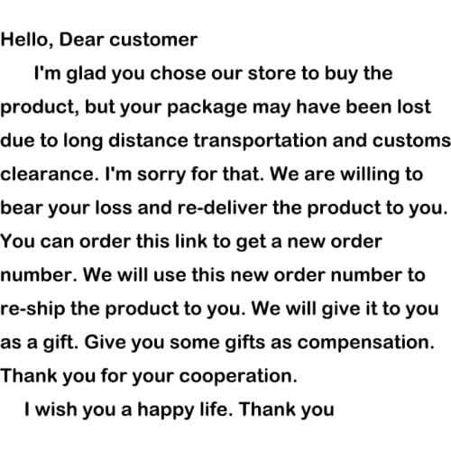 This link is used for re-shipment