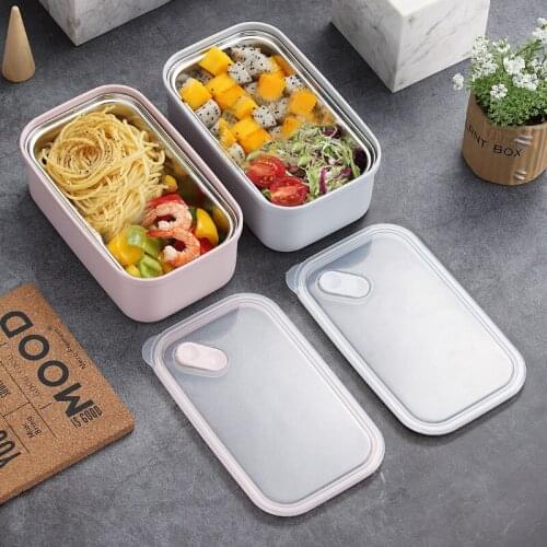 Stainless Steel Seal Insulated Bento Lunch Box School Office Portable Food Fresh-Keeping Container Two Grid Breakfast Boxes