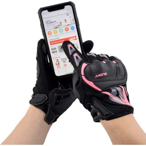 Suomy Women Men Motorcycle Gloves Shockproof Summer Breathable Mesh Motorcycle Racing Gloves Touch Screen Guantes Outdoor Moto