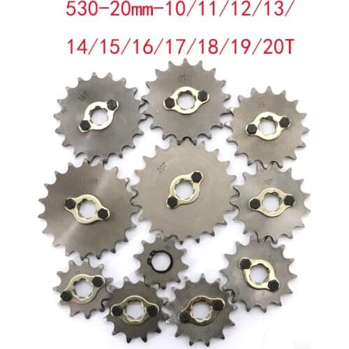 Motorcycle Parts Sprocket 530 10T 11T 12T 13T 14T 15T 16T 17T 18T 19T 20T 20mm Gear for Dirt Pit Bike ATV Quad Go Kart Buggy