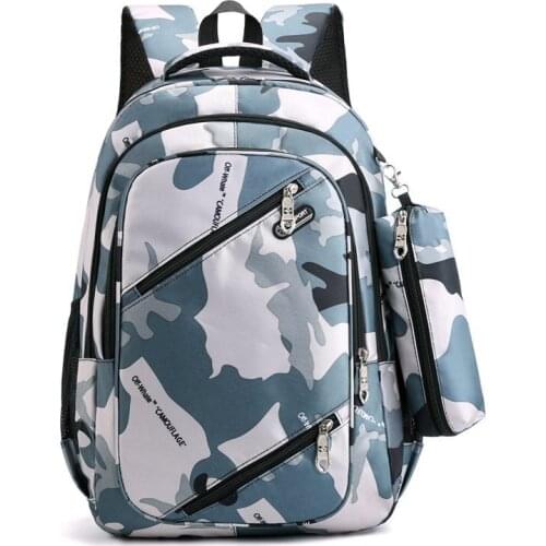 Nylon Wear-resistant Backpack Student School Bag Travel Backpack Camouflage Male Computer Bag New Large-capacity Thick