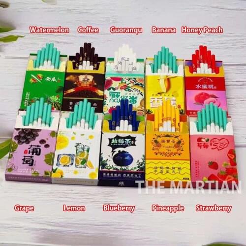 New fruits banana grape lemon strawberry tea cigarettes smoke flavor Healthy No Nicotine Tobacco free products quit smoking