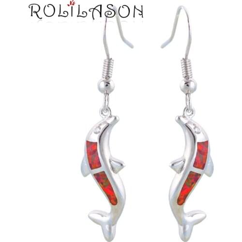 Orange Fire Opal Silver Stamped Wholesale & Retail Drop Earrings for women Fashion Opal Jewelry OE151