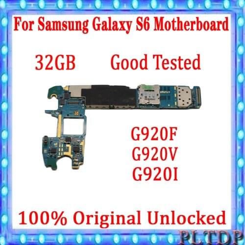 32gb Original unlocked for Samsung Galaxy S6 G920F G920I G920V Motherboard with Chips for Galaxy S6 mainboard