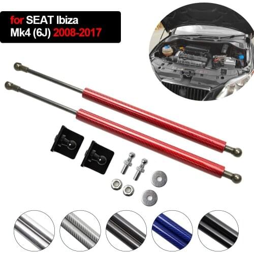 For SEAT Ibiza Mk4 (6J) 2008-2017 Front Bonnet Hood Modify Gas Struts Carbon Fiber Lift Support Shock Damper Absorber