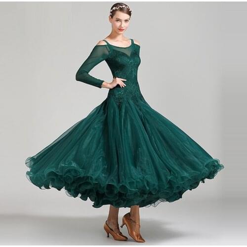 H2566 Adult Women Ballroom Dance Dress Lady National Standard Modern Dance High Grade Practice Professional Performance Dresses