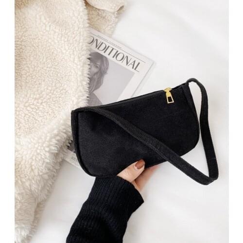 Simple Solid Color Women Handbag Nylon Casual Underarm Shoulder Bags Female Daily Travel Totes Purse Shopping Supplies 2021 New