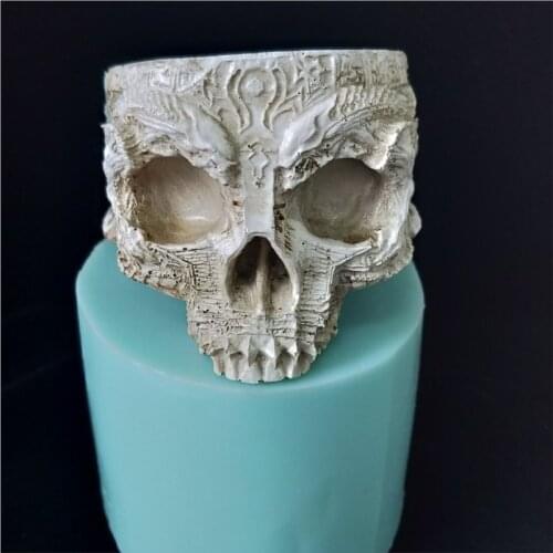 PRZY HP0135 Silicone Mould Flower Pots Silicone Mold Cement Concrete Flower Pot Resin Skull Silicone Rubber Eco-friendly