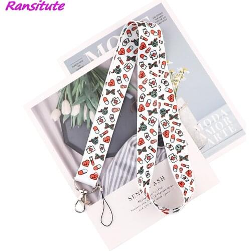 Ransitute R2051 Medical Supplies Doctor Nurse Lanyard Badge ID Lanyards Mobile Phone Rope Key Lanyard Neck Straps Accessories