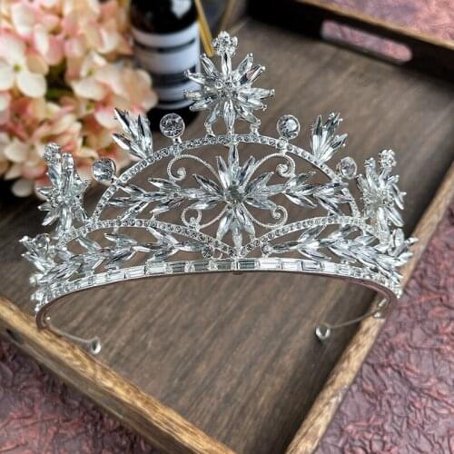 Luxury Bridal Crown Wedding Tiaras Headwear Rhinestone Silver Bridesmaid Crowns Hair Accessories HQ0174