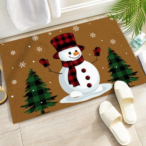 Christmas Doormat Entrance Welcome Rugs Floor Stair Kitchen Hallway Carpets Modern Personalized Front Door Mat 40X60cm