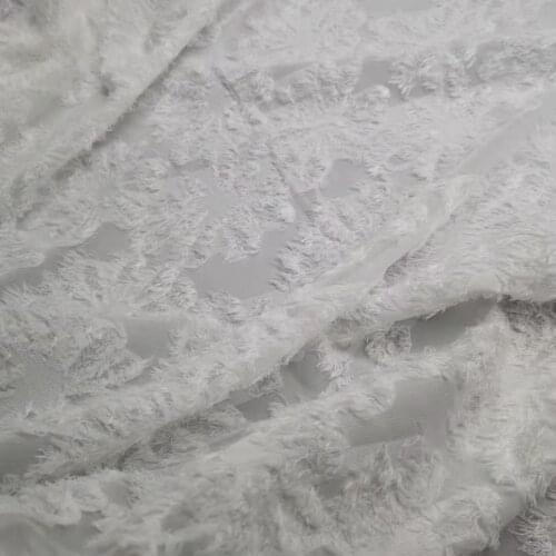 Chiffon Dress Jacquard Fabric Burn-Out Flower Party Gown Scarf Material Craft Tissue