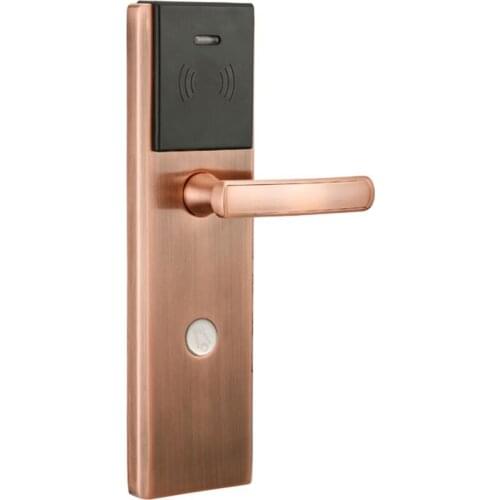 Hotel lock system,RFID T5577 hotel lock,Copper color,a test T5577 card ,Zinc alloy forging,sn:CA-8035