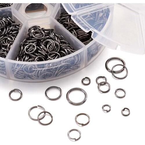 1 Box Iron Plated Jump Rings 4mm to 10mm with Container with 4 Colors Available