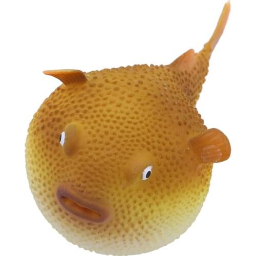 Glowing Effect Man-made Fish Luminous Ornament Underwater Decor silicone Fish Aquarium Artificial Artificial Puffer Fish Decor