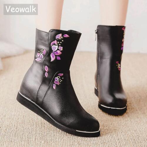 Женские высокие ботинки Veowalk China At AliExpress