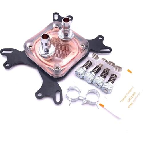 Computer CPU Water Cooler 50mm Transparent Cover Cooling Block for AMD PC Water Cooling