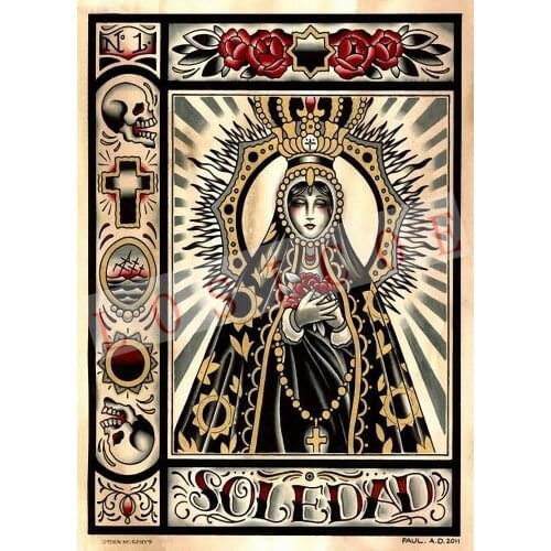 High quality creative tattoo pattern posters wall sticker 30X42 CM nostalgia retro kraft paper Inkjet printing art Decoration g4