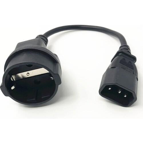 High Quality UPS/PDU Power Lead, IEC 320 C14 to CEE 7/7 European Female Schuko Socket Adapter Cable,1 pcs