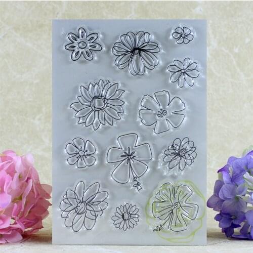 YLCS138 Flowers Silicone Clear Stamps For Scrapbooking DIY Album Paper Cards Making Decoration Embossing Rubber Stamp 11x16cm