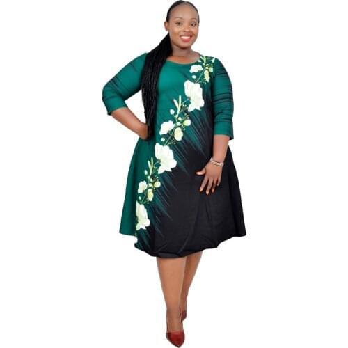 Plus Size African Dress for Women Fashion Dashiki Print Ruffles Dres New Arrival Robe Elegant African Party Dress 2XL-6XL