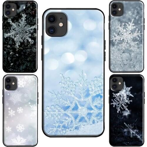 Snowflakes Winter Case For iPhone 11 Pro Max XS X XR 6S 7 8 Plus SE 2020 For iPhone 12 Pro Max mini Coque