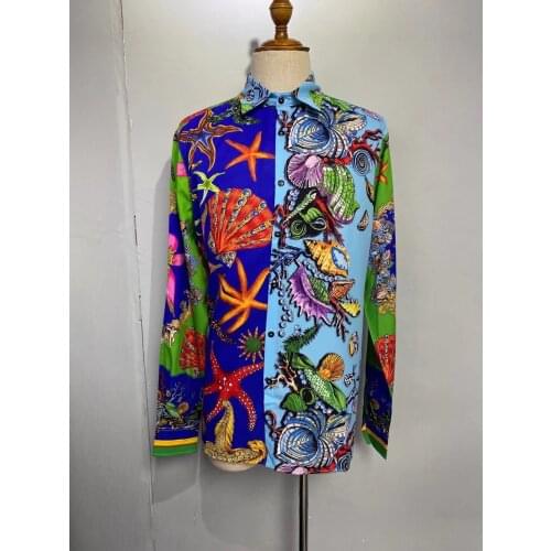 Zk263 Fashion Mens Shirts 2021 Runway Luxury famous Brand European Design party style Mens Clothing