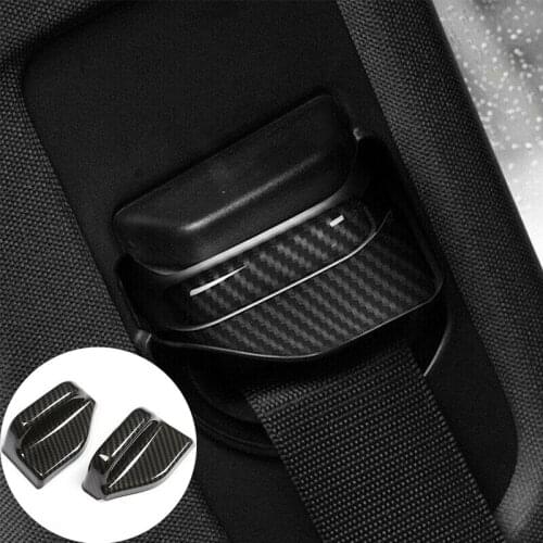 1 Pair Carbon Fiber Car Safety Belt Cover Trim For Benz CLA C117 GLA X156 13-18