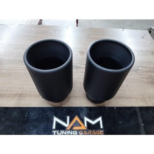 1pair 90 mm Black Universal Exhaust Tip Exhaust System End Pipe Stainless Steel Car Exhaust Pipe Double Tip