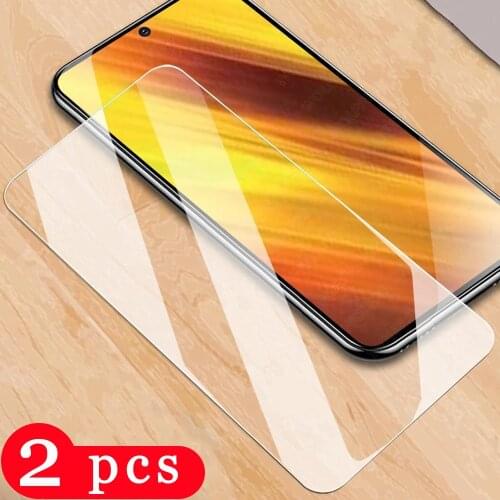 2Pcs 9H for xiaomi mi play Poco X3 C3 M2 F2 pro X2 Pocophone F1 phone screen protector tempered glass smartphone protective film