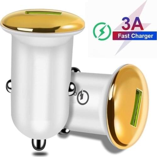 200pcs QC 3.0 Universal USB Quick Car Charger Small mushroom 18W 3.1A QC3.0 Fast Car charging For Samsung Huawei Xiaomi iphone