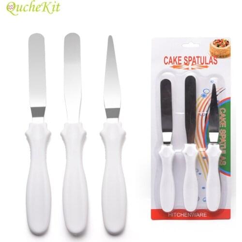 3Pcs Stainless Steel Icinng Cream Spatula For Smoother Fondant Butter Cutter Knife Cake Decorating Tools Kitchen Accessories