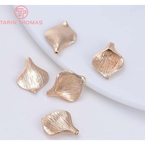 6PCS 17x13MM 24K Champagne Gold Color Plated Brass Lily Flower Beads Caps Tassel Caps High Quality Jewelry Accessories