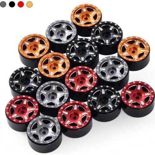 4PCS 1.0'' Beadlock CNC NEW Micro Wheel Rim Hub for 1/24 RC Crawler Car Axial SCX24 90081 AXI00001