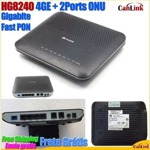 5pcs 10pcs/Lot Free shipping Refurbished Huawei HG8240 4GE +2Ports Tel EPON GPON oNU Terminal Modem Router ONT English system