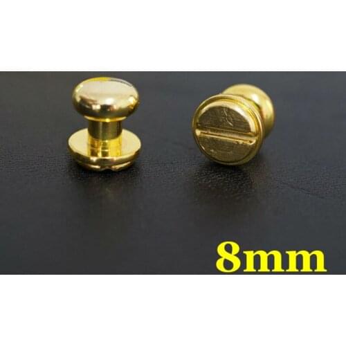 50pc Q8-8mm Solid Brass belt screw Chicago Screw Leathercraft