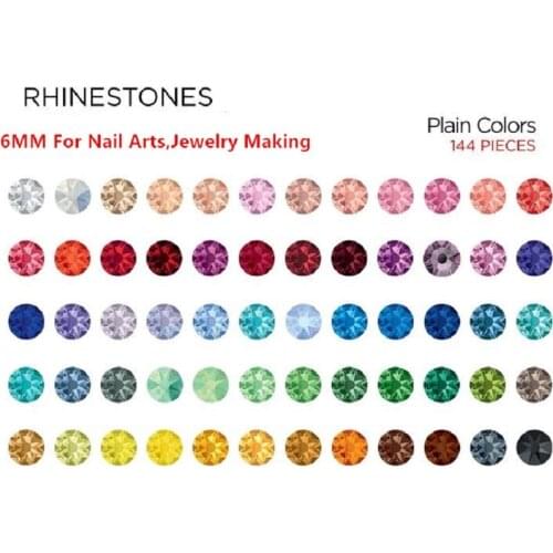 6mm BULK 144 FLatback Resin Rhinestones Nonhotfix Faceted Embellishments For Craft Decor Nail Art Jewelry Findings Accessories
