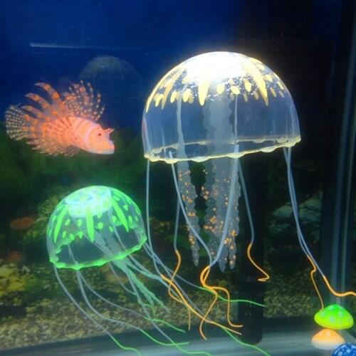 1pc Aquarium Glowing Effect Artificial Jellyfish Fish Tank Underwater Luminous Ornament Landscape Decoration accessories