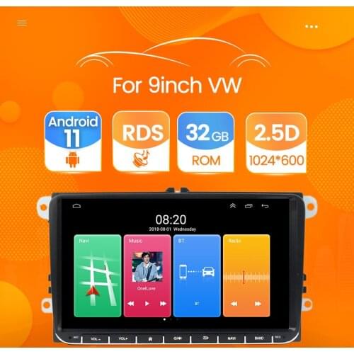 2din Android 11 For Volkswagen VW Polo Jetta Skoda Octavia 2 Golf 5 7 Touran Car Radio Multimedia Player GPS Navigation 2 Din