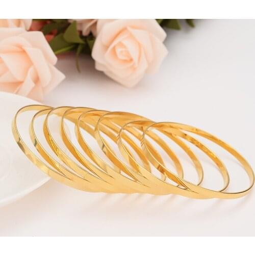 Bangrui New Arrival Dubai Gold Bangles For Women Men24k Gold Color Bracelets African/European/Ethiopia Jewelry Bangles