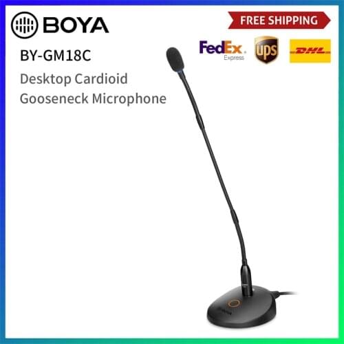 BOYA BY-GM18C Desktop Cardioid Zwanenhals Microfoon Met XlR for Video Conferenties Meeting Speech
