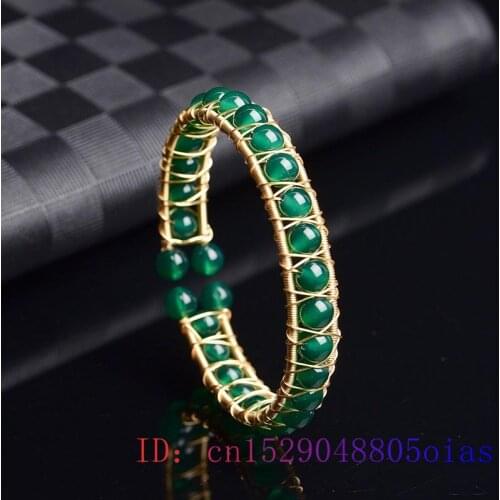 Green Jade Beads Bracelet Amulet Women 925 Silver Natural Zircon Charm Chalcedony Gemstone Gifts Fashion Jewelry Crystal