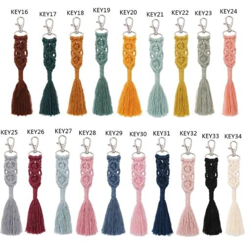 Tassel Keychain Macrame Key Chain Key Ring Keychains for Ladies Handmade Custom Kychain Ring Bag Charm Gift for Women