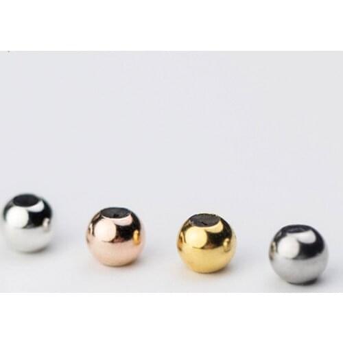 2pcs 925 Sterling Silver Round Stopper Location Loose Beads 3 4 5 6mm Gel Silicon Non-slip Silver Space Beads DIY Jewelry Making