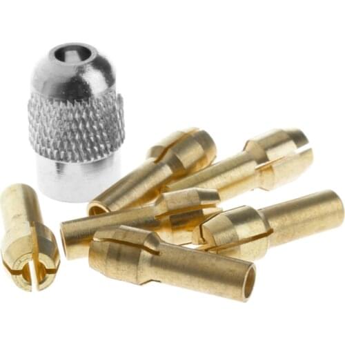 7pcs/lot dremel Brass Collet 1.0/1.6/2.0/2.4/3.0/3.2 +dremel check M8*0.75 Fits Dremel Rotary Tools dremel accessories S08