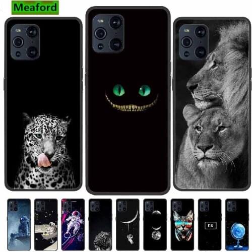 For OPPO Find X3 Neo 5G Case Soft TPU Silicone Phone Case For OPPO Find X3 Pro Lite Case OPPO Find X 3 Black Cartoon Back Cover