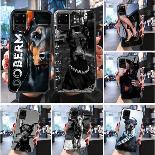 Doberman Dog Dachshund Cool Phone case For Samsung Galaxy Note 4 8 9 10 20 S8 S9 S10 S10E S20 Plus UITRA Ultra Frosted black art