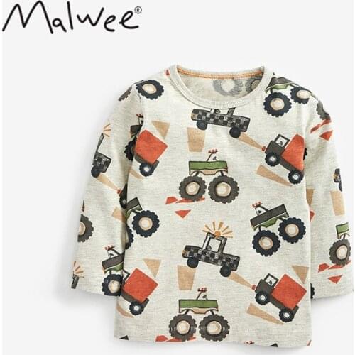 2020 Autumn Baby Boys Tshirts Kids Clothes Cotton Fashion Tops Casual Long Sleeve Car Print Tshirt For Boy 2-7 Y Toddler T Shirt
