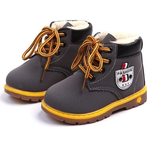 Children Boots For Boys Shoes Winter Kids Baby Plush Cotton Warm Boots Girls Thicken Non-slip Waterproof Boots Shoes Fashion