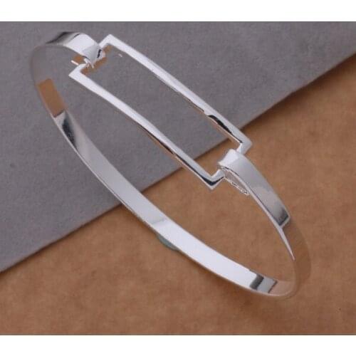 AB038 Sterling-silver-jewelry Fashion Jewelry Long Buckle Bracelet Wholesale Free Shipping Charm Bangle For Women&men